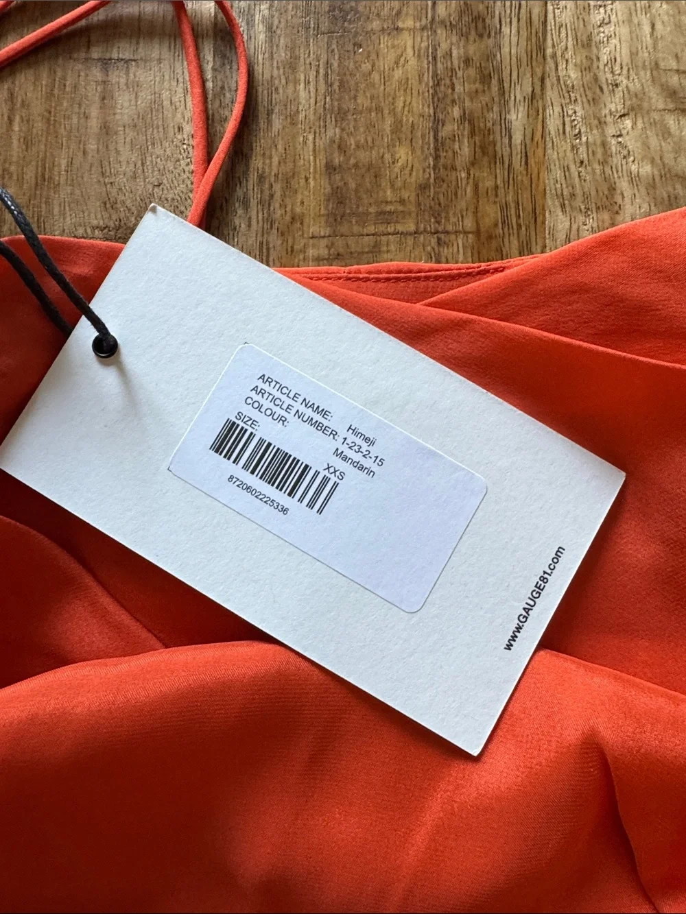 GAUGE81 GAUGE 81 HIMEJI 100% silk Mandarin orange Mini Skirt with Side Drape Sm